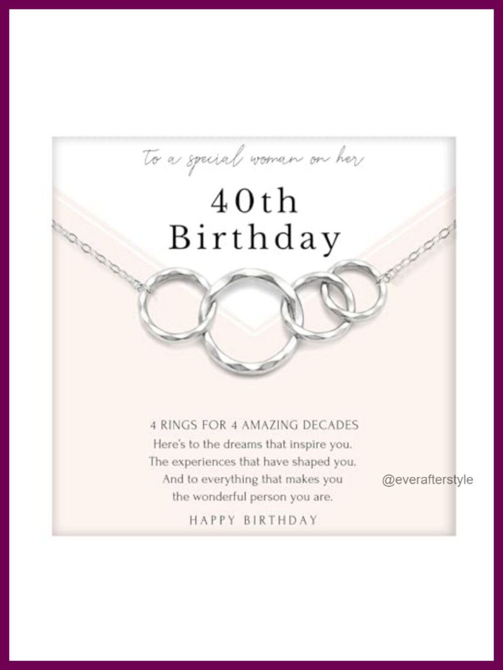 14K Gold Plated Sterling Silver Interlocking Rings Necklace, Hypoallergenic